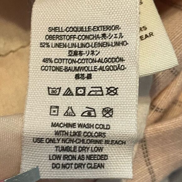 Free People Yarn Dye Stripe Linen Blend Belted Romper Pink Black Long Sleeve Sho - Picture 7 of 9